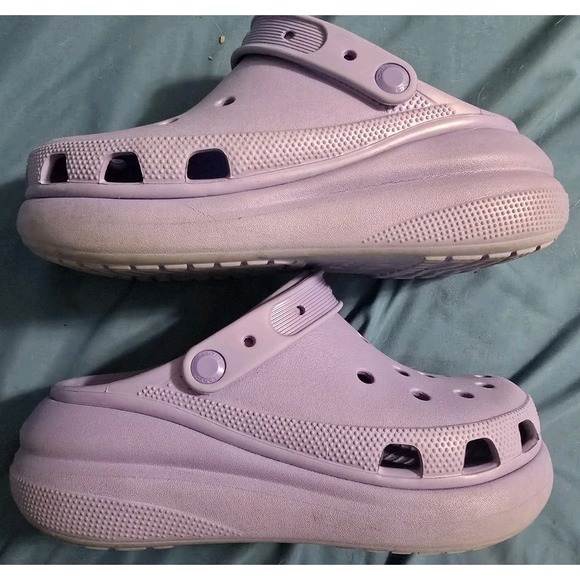Crocs Classic Crush Platform Added Height Purple Clog Size W9 - Picture 4 of 6